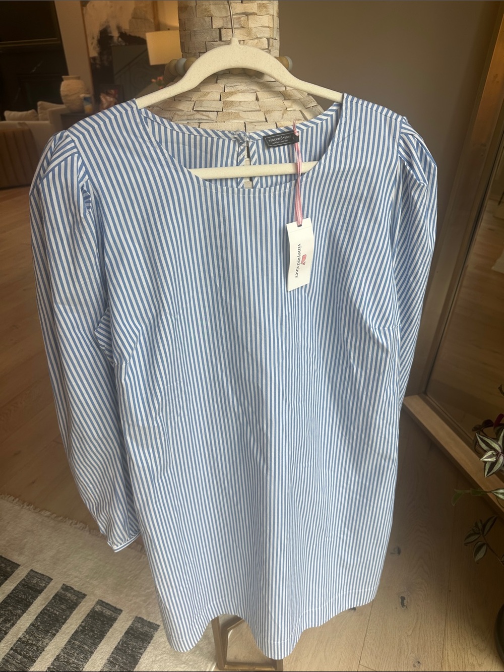 Vineyard Vines Blue and White Striped Sleeveless Dress